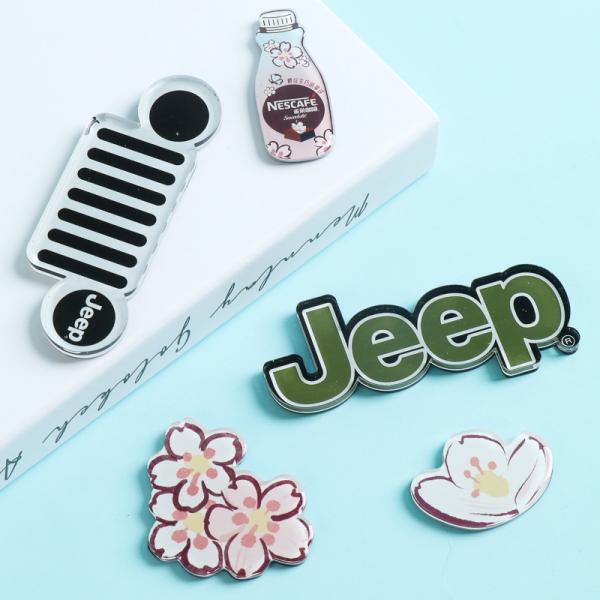 Fashion gift acrylic refrigerator stickers UV full color printing logo design novel magnetic refrigerator stickers