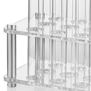 Scientific Experiments 12Pcs 20x150mm Glass Test Tubes With Cork Stoppers 1 Rack Of Acrylic Material