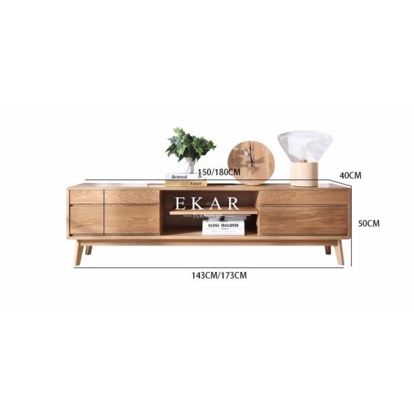 Nordic European Design Simple TV Stand Modern Oak Wood TV Cabinet