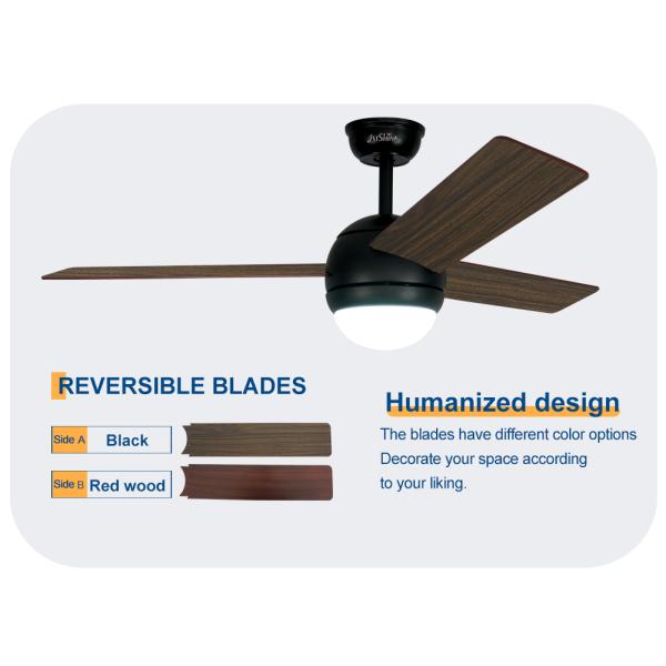 ceiling fan Mdf Blades Decorative Led Light Ceiling Fan com controle remoto de 5 velocidades