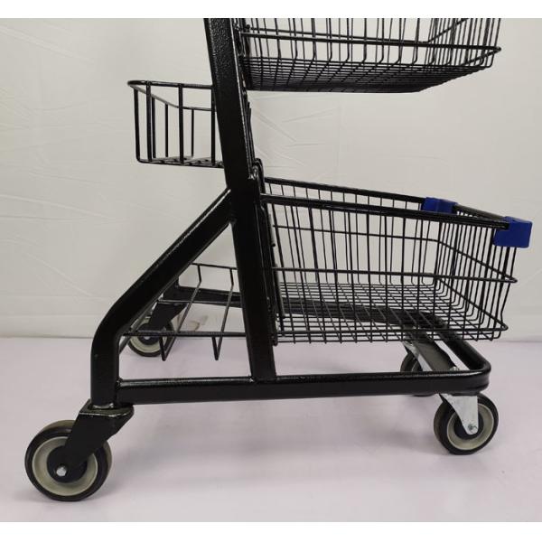 Легковес вагонетки покупок металла электрофореза 80L с 3 корзинами 4