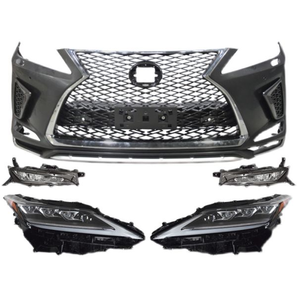 Upgrade Body Kit RX350 Car Bumpers for Lexus Rx 2016-2019 Upgrade 2021 Body Kit Include Grille and 3 Lens Led Headlight