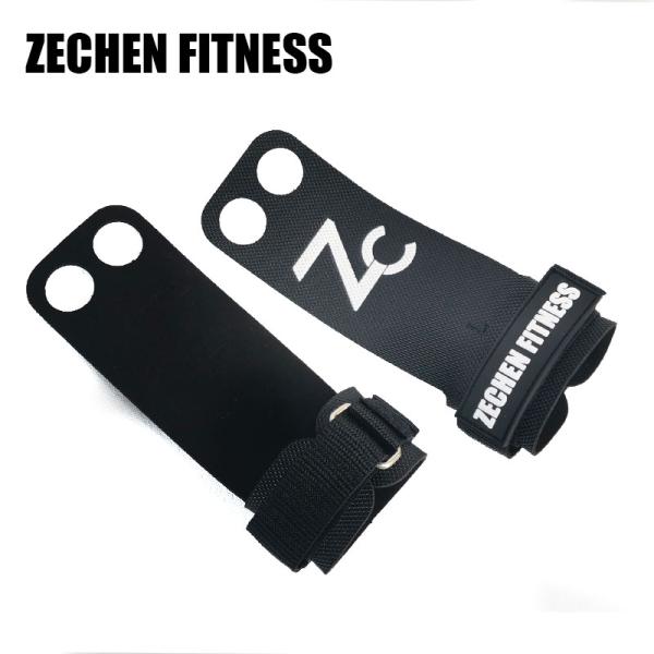 2 Holes Gymnastics Hand Grips For Pull Ups 2mm Black Diamond Microfiber Leather