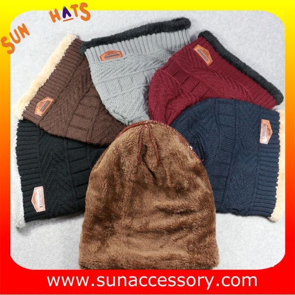 AK17018 Sun Accessory advertising  winter knitted beanie hats for mens,Logo can be added