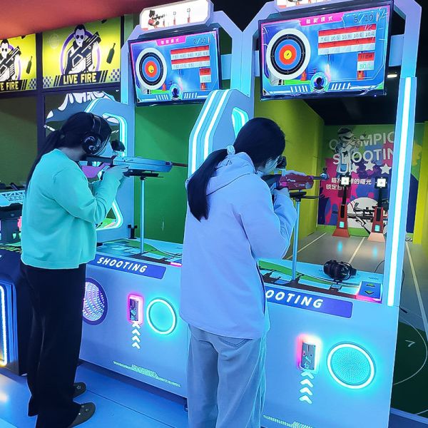 Safe No-Projectile Laser Shooting Arcade Machine, Coin Operated Red Dot Target Simulator for Children’s Play Centers, Family Entertainment Centers