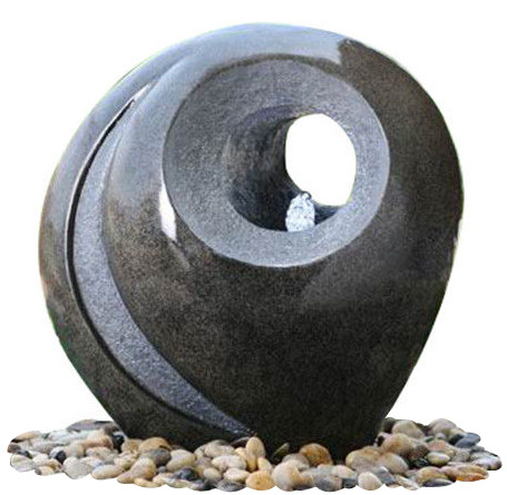 Fiberglass Outdoor Sphere Water Fountains With Pots / ball water feature fountain