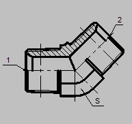 45 Degree Elbow Hydraulic Flare Fittings BSPT To BSPT Male Thread Carbon Steel