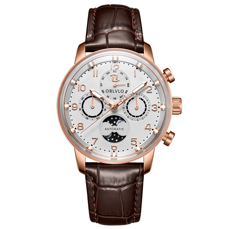 Men's Chronograph Quartz Watch Leather Band