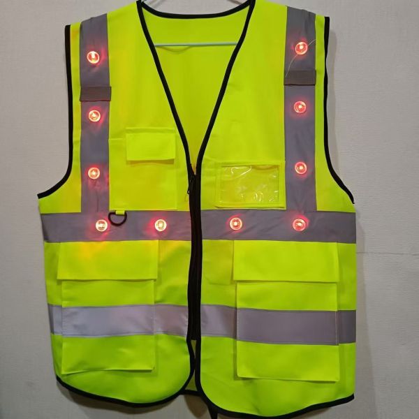 Safety Reflective Jacket LED Light-Up Safety Vest with Reflective Strips – Ideal for Runners, Workers & Cyclists Vests