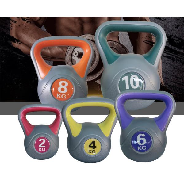Sand Filled Cement 10kg Kettlebell Fitness Two Color One Piece Molding