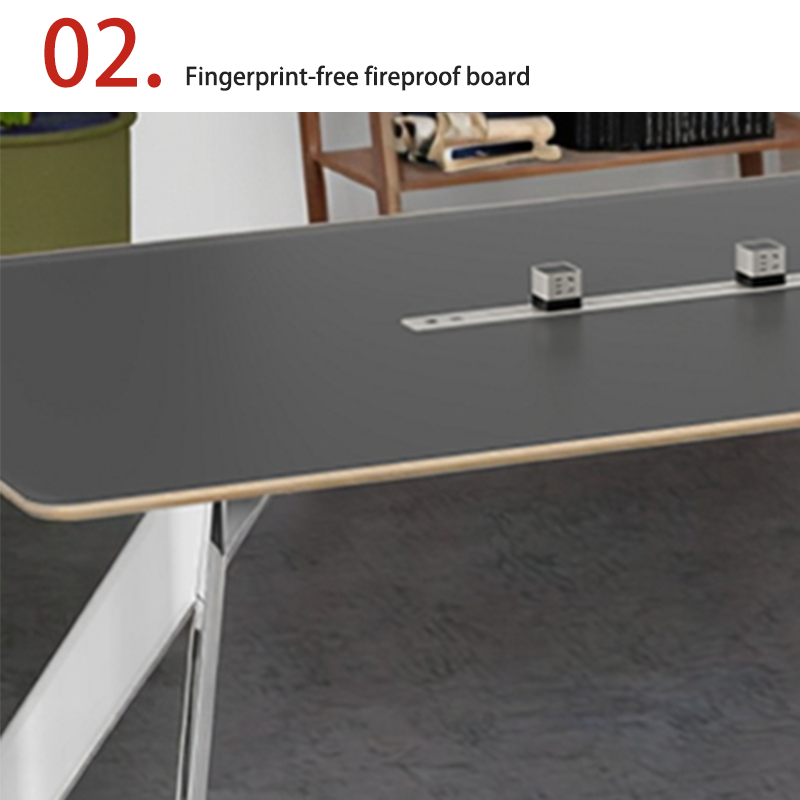 customization Eleganthigh-end, fashionable office and conference table with shiny stainless steel feet, soft and comfortable skin feel fabric