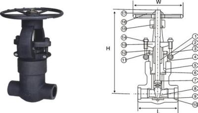 A216WCB + Stliite Disc Cast Steel Gate Valve Pressure Rating DIN PN25