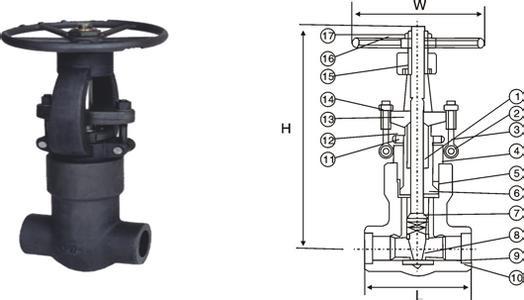 A216WCB + Stliite Disc Cast Steel Gate Valve Pressure Rating DIN PN25