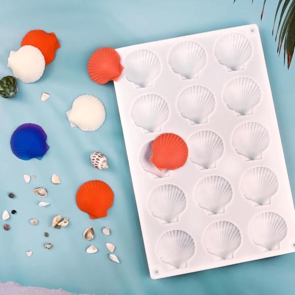 Silicone Sea Shell Mold Baking Mould Ice Cube Tray Shell Shape Silicone Mold For Chocolate, Soap, Candle, Fondant Birthday Cake Decoration And Jelly