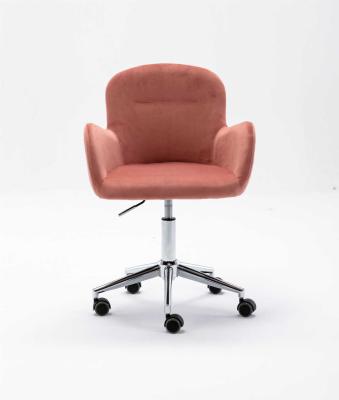 Cadeira de giro cor-de-rosa 8.6KGS de veludo do estilo moderno baixo de prata do lazer