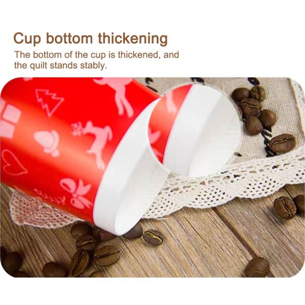 ODM 9oz Paper Disposable Christmas Cup For Drink Coffee Milk Tea