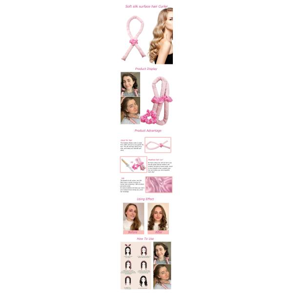 Soft Silk Roller For Hair Heat Free Hair Curler Roller Styler For Long Hair