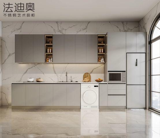 Fadior Full Stainless Steel Modern Gray Multi-Appliance Integrated Kitchen Cabinet