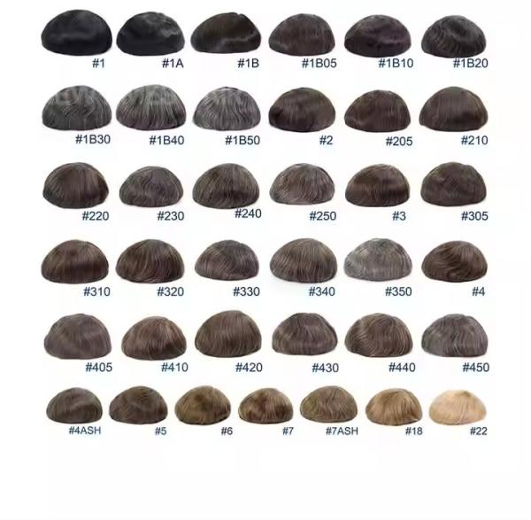 Invisible Pu Poly Base 0.02mm 0.03mm 0.04mm Super Thin Skin V Loop Men Human Hair Pieces Toupee with Gray Hair