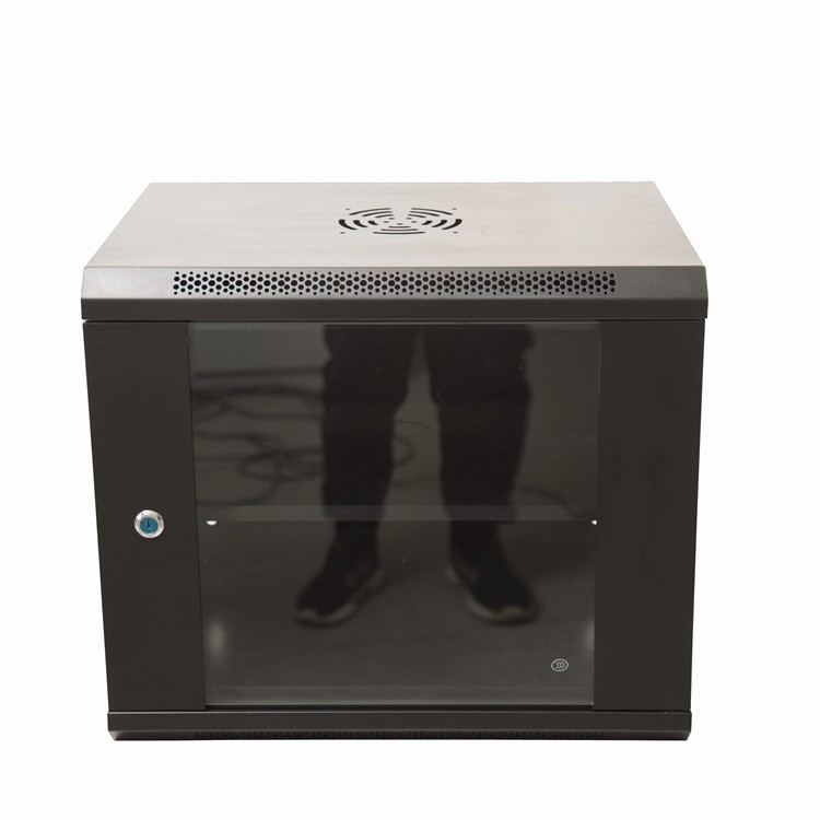 9U Wall Mount Cabinet 19 Inches Toughened Glass Door or Mesh Door 530*400*450 ISO9001 2000 OEM