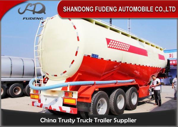 Double Cabin Cement Tanker Trailer / Cement Bulk Trailer With ABS Brake System