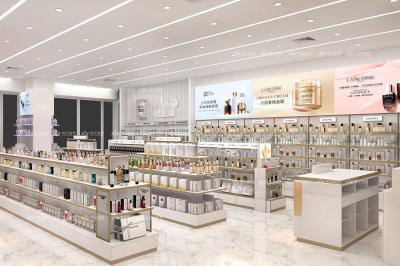 Space-saving Store Display Furniture Retail Display Cabinet for Cosmetic Store Fixtures and Perfume Shop Design