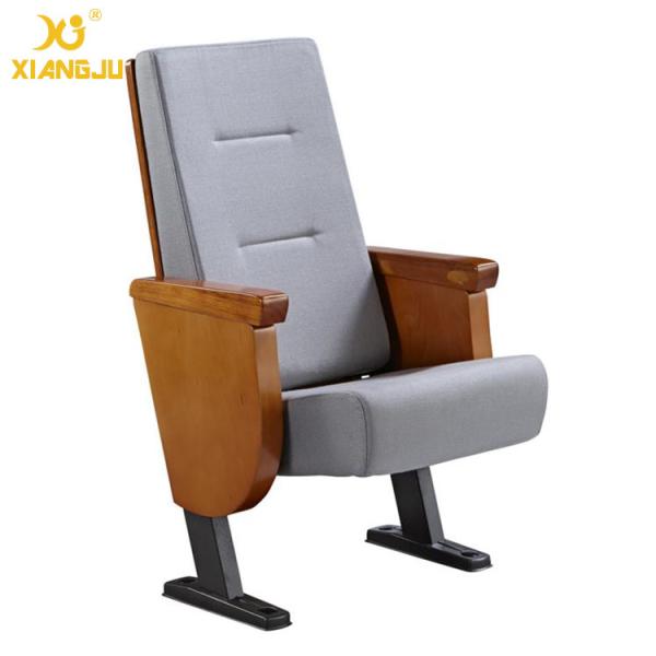 Red Movie Theater Seats With Fabric Upholstery / Molded Veneer 10 MM Cold Rolled Metal Legs