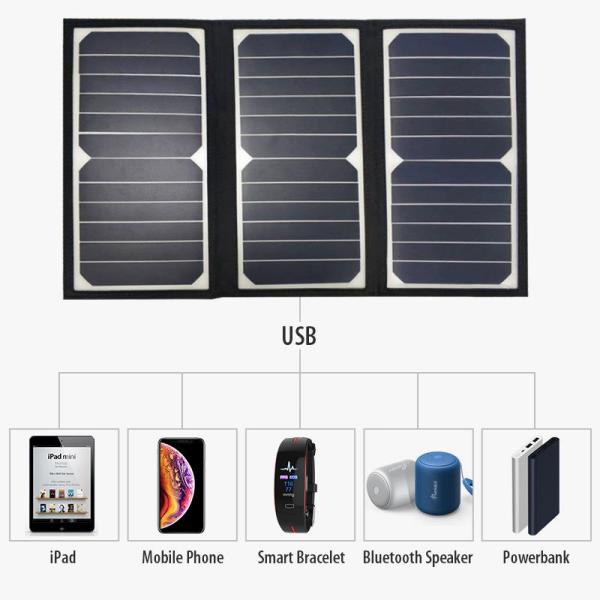 12V USB Charger Portable Solar Panel 21W Monocrystalline Silicon Foldable Solar Panels