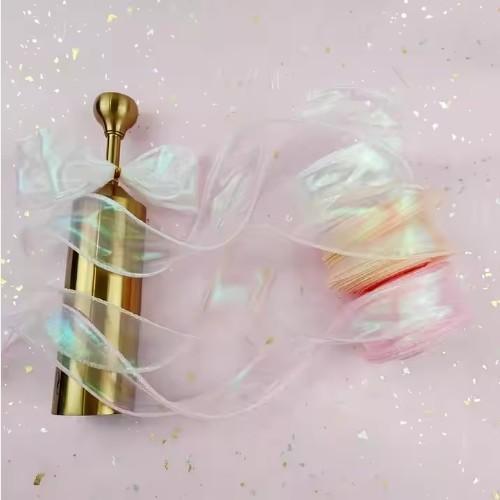 Banda de organza de seda rosa de cor sólida para embrulho de presentes de casamento