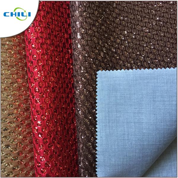 Shoes Application Glitter Leather Fabric Artificial Custom Printed