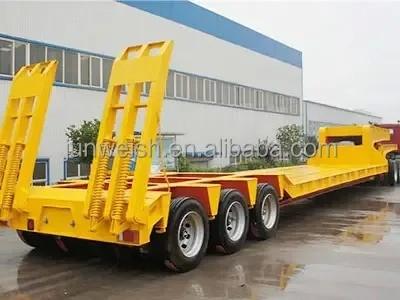 Used 3 Axle 60t 70t 80t Heavy Duty Hydraulic Gooseneck Detachable Low Loader Truck/Lowbed/ Lowboy Low Bed Semi Trailer