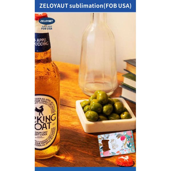 Wholesale Custom Logo Printed Aluminum Bottle Opener Sublimation Wine & Beer Opener with Card Novelty Gifts Heat Press Blanks