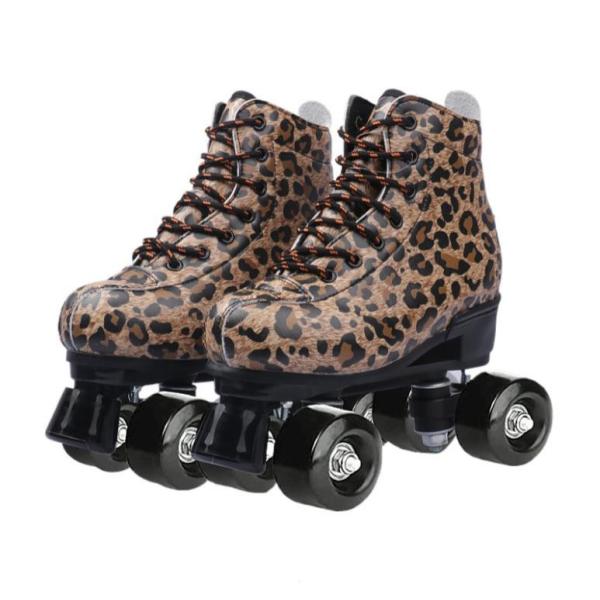 Brilliant Lightning PU Leather Outdoor Roller Skate Women'S Red Roller Skates