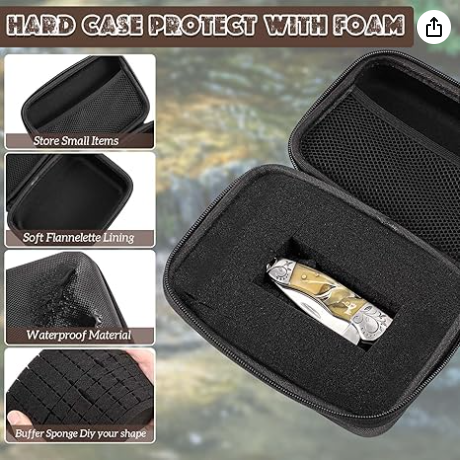 EVA Hard Case with Customizable Foam 11 x 7.8 x 4.3 Inch Protective EVA Carrying Case Shockproof Outdoor for Camera, Digital Products, Electronic Instruments with Knife