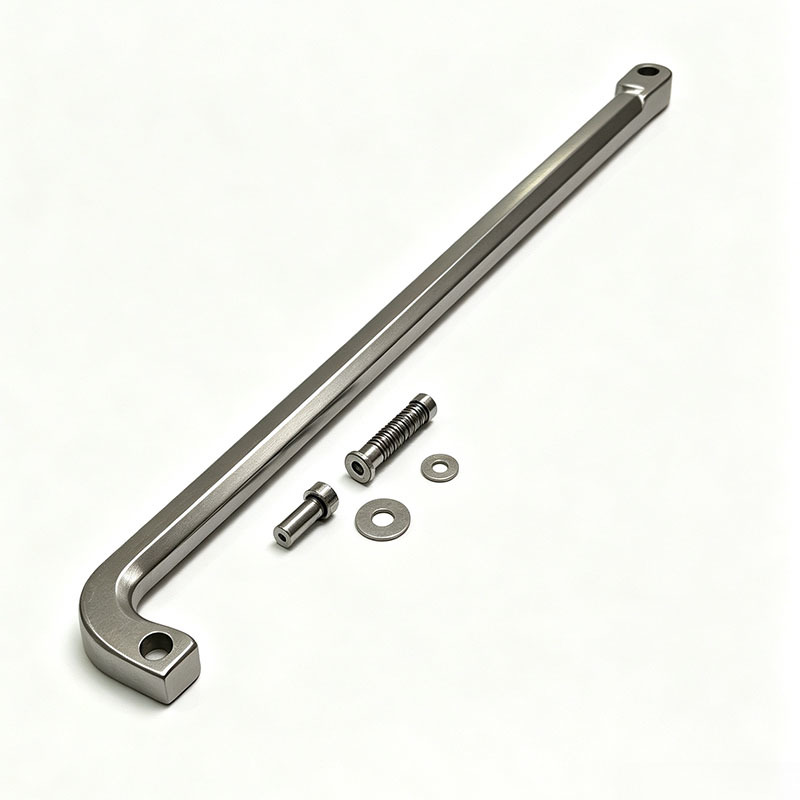 Precision CNC Machined Stainless Steel Long Shaft and Bent Link Rod with Customizable Dimensions for Mechanical Linkage