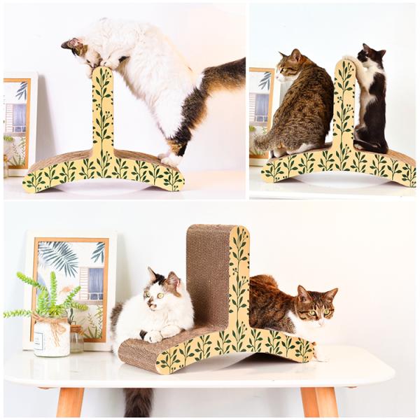 High Quality Corrugated Paper Material Environmental Protection Inverted T Cat Scratch Board