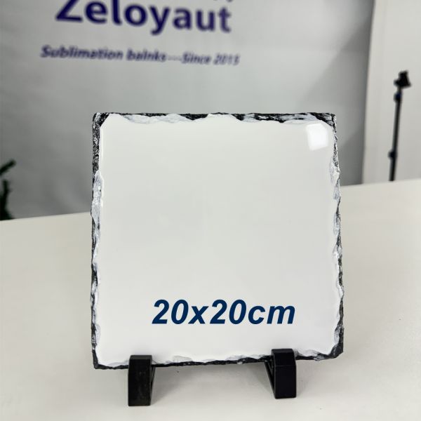 In Stock, Square 20x20cm Sublimation Rock Slate Custom Printing and Personalized Gifts, Glossy&Matte Finish Available