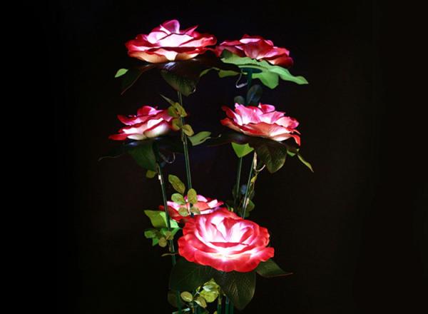 LED Simulation EVA Rose Lights lawn flower lamp Garden courtyard beautiful display bright landscape decorative
