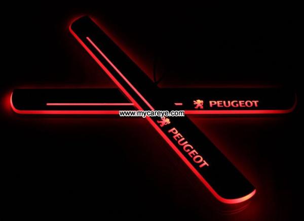 Peugeot 408 car Led lights Moving door sill light Welcome Pedal sale