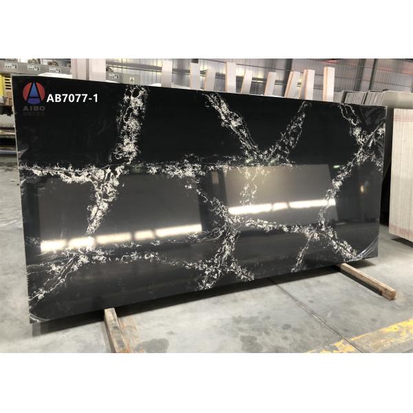 Работа покрывает пятнать черного кварца каменный устойчивый для Кунтертоп кухни