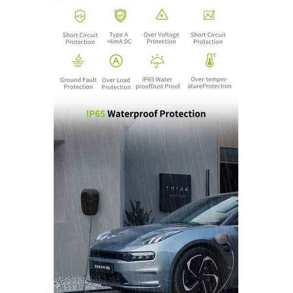 Station de recharge à domicile Type 2 Chargeur de véhicule électrique 7kw Plug And Play Wallbox 220V