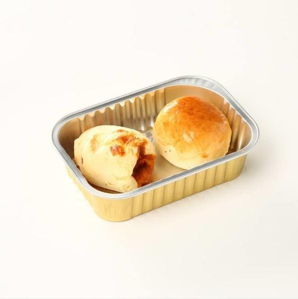 Golden Aluminum Foil Pan Disposable Foil Fast Food Container To Takeout Cake Trays Boxes Foil Container Food Pack