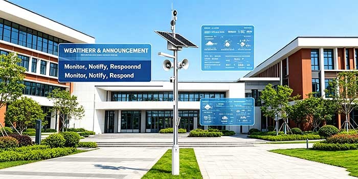 Waterproof Emergency Call System Solar Smart Pole, Full‑Duplex Audio Intercom 