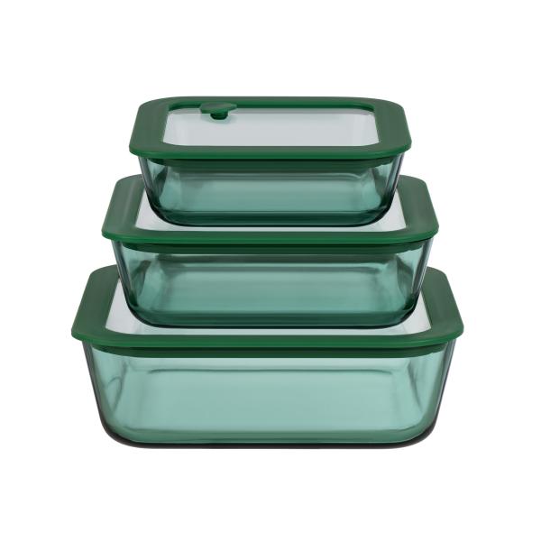 Stylish Teal Glass Containers Oven Safe Microwavable Glass Containers