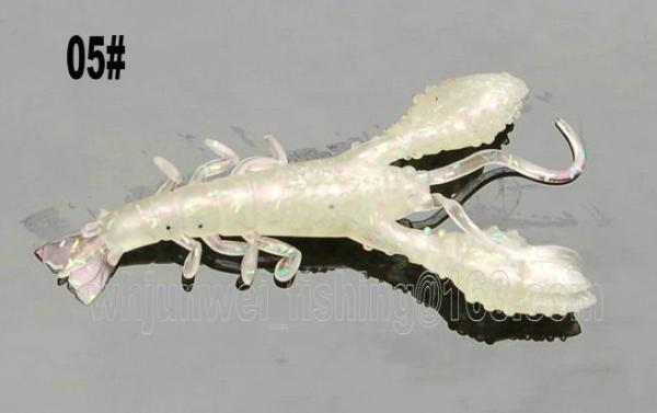 New  best sale 9.5cm/8g  5 kinds colors artifical soft shrimp fishing lure