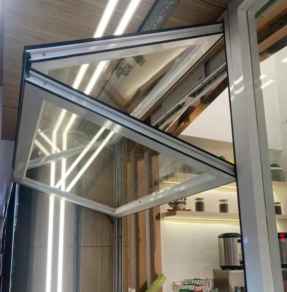 Luminescence Stained Glass Folding Window Creating Dynamic Color Projections Throughout Daylight Hours