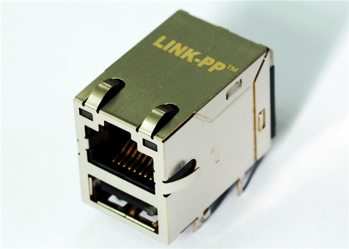 Штабелированное Основание-T RJ45 Через-Отверстия 10/100 разъема USB ARJE-0032 Rj45 комбинированное