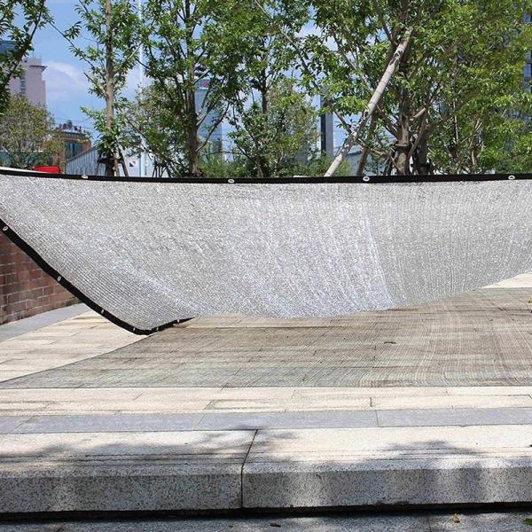 Outdoor Shading Net Agriculture Metal Aluminum Foil Shade Sails & Enclosure Nets for Parking Garden with Silver Eyelet