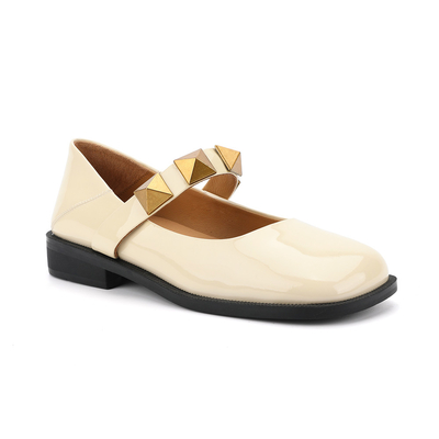 Женские плоские туфли с круглым пальцем ног удобные с кожаной подкладкой