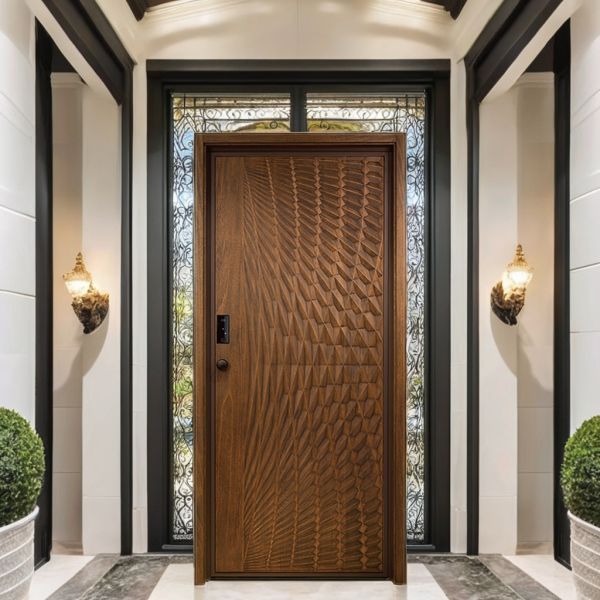 Modern Anti Theft Automatic Entrance Door Steel Villa Door Secure Entry Door